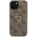 Kryt Guess GRIP STAND 4G Triangle Strass iPhone 15 - hnědý