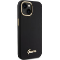 Kryt Guess SILICONE SCRIPT pro iPhone 15 - černý