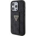 Kryt Guess GRIP STAND 4G Triangle Strass iPhone 15 Pro Max černý