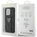 Kryt Guess GRIP STAND 4G Triangle Strass iPhone 15 Pro Max černý