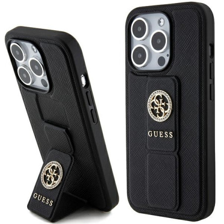 Kryt Guess Grip Stand 4G Saffiano Strass pro iPhone 15 Pro Max