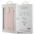 Kryt Guess Silicone Script Metal Logo pro iPhone 15 Pro Max pink