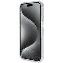 Kryt Guess Ring Stand Script Glitter iPhone 15 Pro – transparent