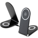 Mercedes Silver Stars MagSafe foldable 2in1 15W inductive charger - black