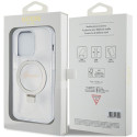 Kryt Guess Ring Stand Script Glitter iPhone 15 Pro – transparent
