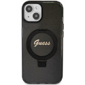 Kryt GUESS Ring Stand Script Glitter pro iPhone 15 Plus / 14 Plus - č