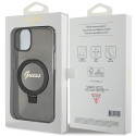 Kryt GUESS Ring Stand Script Glitter pro iPhone 15 Plus / 14 Plus - č